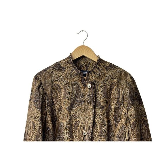 Jones New York Tapestry Jacket Womens 14W Vintage Paisley Baroque Dark Academia - Picture 2 of 8